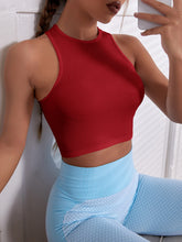 Solid Racer Back Crop Active Tank Top ss22 -FD